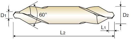Сверло (DV303025) HSS-EX Center Drill Form A 2.5x6.3x3.1x45 (YG-1)