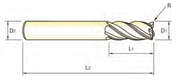 GMF58100 V7 PLUS 4FL MPH LONG CR E/M 10 R0.5*10*22*72 (YG-1) Фреза