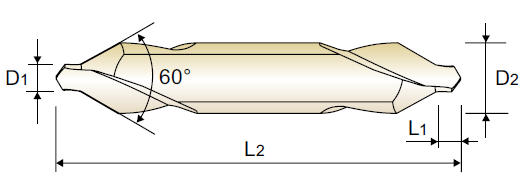 Сверло (DV303016) HSS-EX  Center Drill Form A 1.6X4X2X35.5 (YG-1)